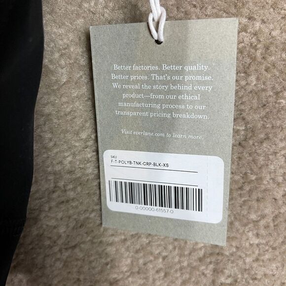 Everlane The Perform Crop Tank Top Womens Size XS Black Stretch‎ Nylon Shirt NEW - Picture 4 of 10